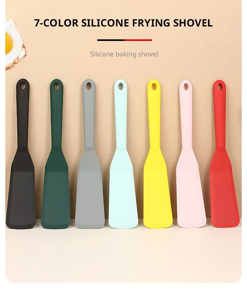 Baking Tools 7 Color Silicone Frying Shovel Non-stick Surface Kitchen Pancake Fried Egg Transfer Shovel Steak Shovel Kitchen