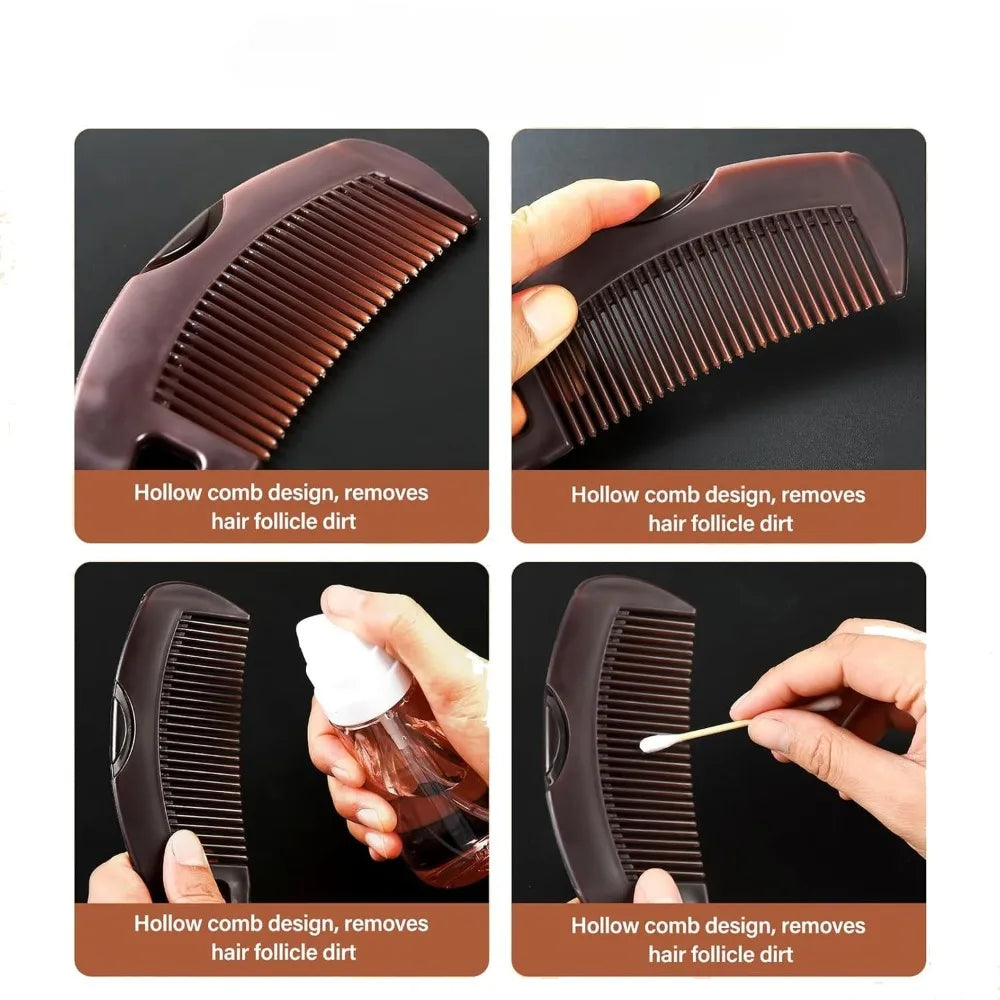 1/3Pc Dandruff Comb Hollow Tooth Button Combs Detoxing Energy Massage Scalp Psoriasis Combs Lice Comb Multifunctional Hair Brush