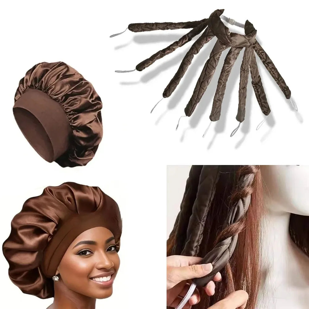 Octopus Curler Headband Nightcap Suitable for Long Hair Satin Non Thermal Curling Iron Adjustable Strap Styling Tools
