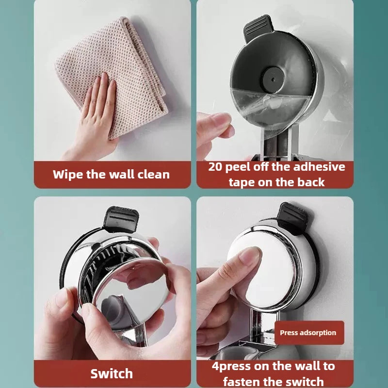 New Shower Head Supports 360° Adjustable Suction Cup Wall Mounted Handheld Shower Holder Punch-free Bathroom Accessories