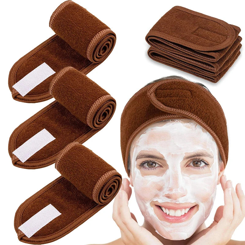 New Women Adjustable Velcro Strap Wash Face Headband Soft Toweling Broken Hair Tools Accessories SPA Facial Headbands Headwear