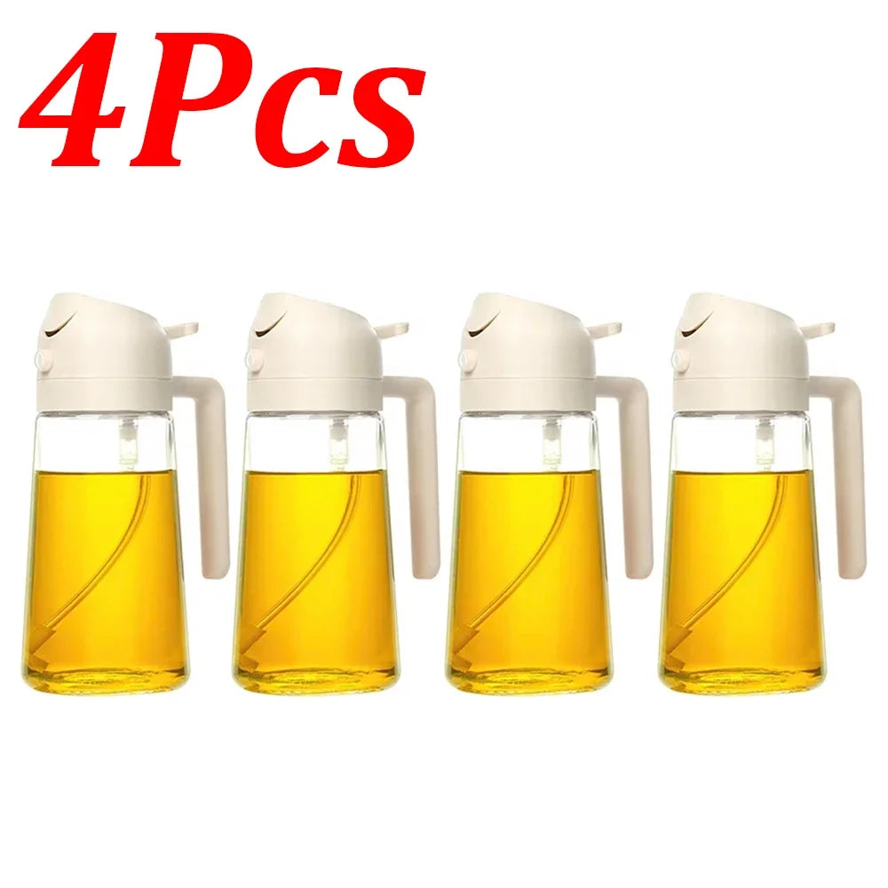 1-4Pcs 2in1 500ml Plastic Spray Oil Sprayer Cooking Oil Sprayer BBQ Picnic Kitchen Tools BBQ Cooking Oil Dispenser