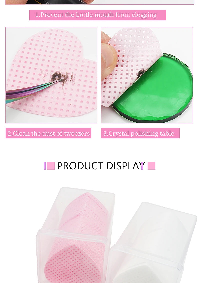 200PCS/Box Disposable Remover Cotton Pad Wipes Nail Polish Eyelashes Glue Cleaner Lint-Free Paper Pad Cleaning Manicure Supplies