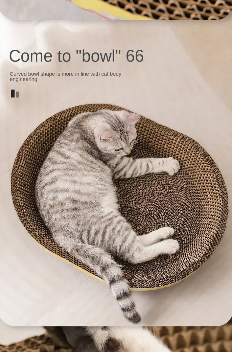 Pet Bed for Cat Supplies Claw Grinding Toys for Cats Oval Corrugated Paper Protective Furniture Cat Scratching Board Accessories