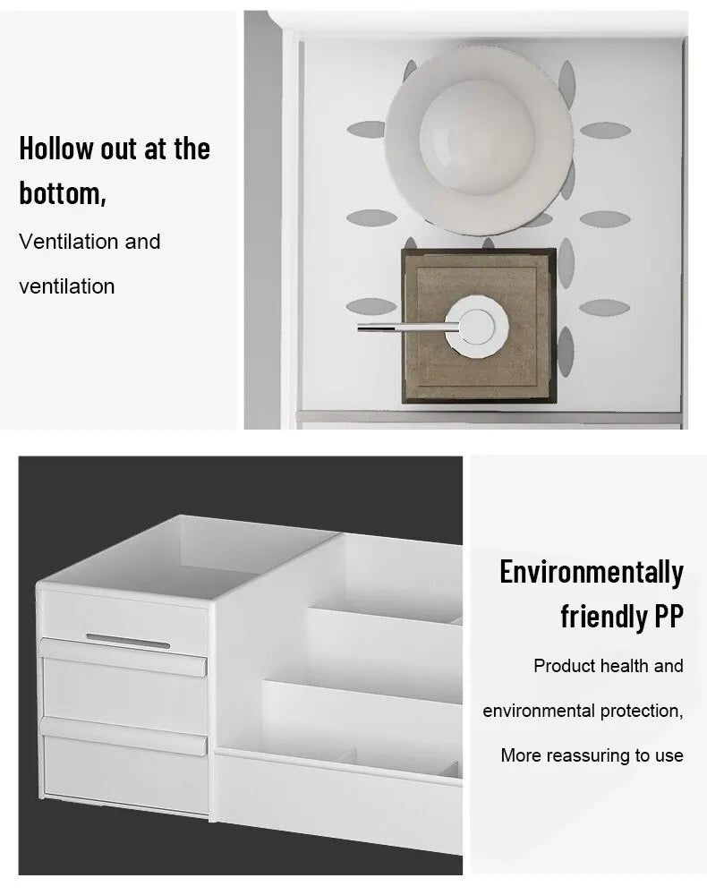 Large Capacity Cosmetic Storage Box Makeup Drawer Organizer Jewelry Nail Polish Makeup Container Desktop Sundries Storage Box