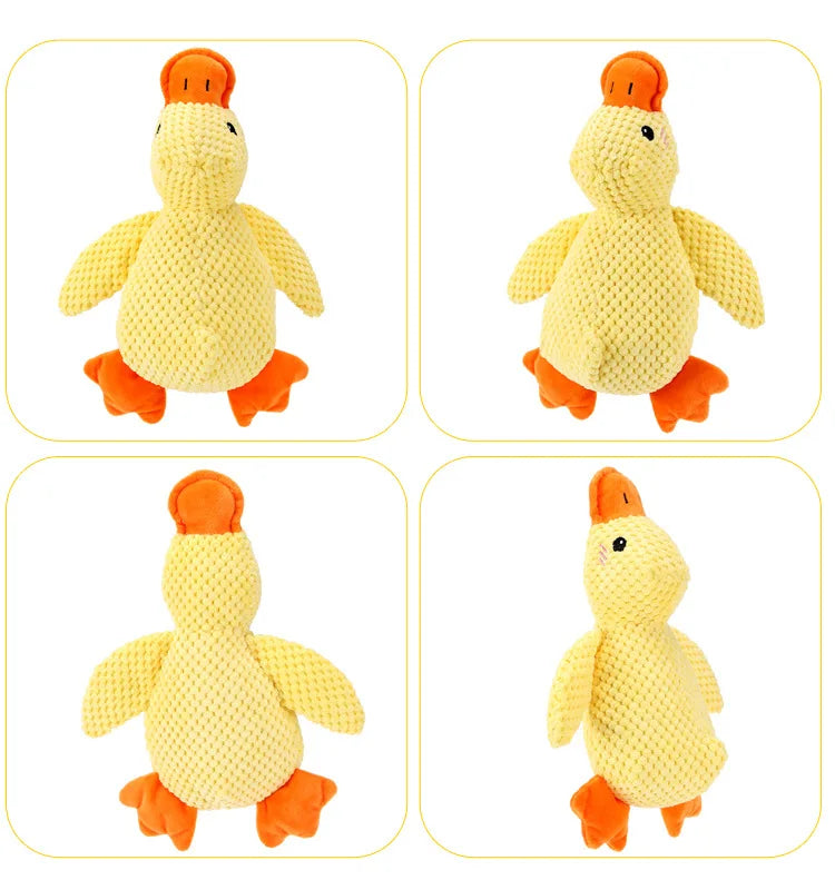 Resistant Grinding Dog Toy Interactive Entertainment Pet Plush Toy Durable Bite Proof Chew Stress Relief Squeaky Duck Design