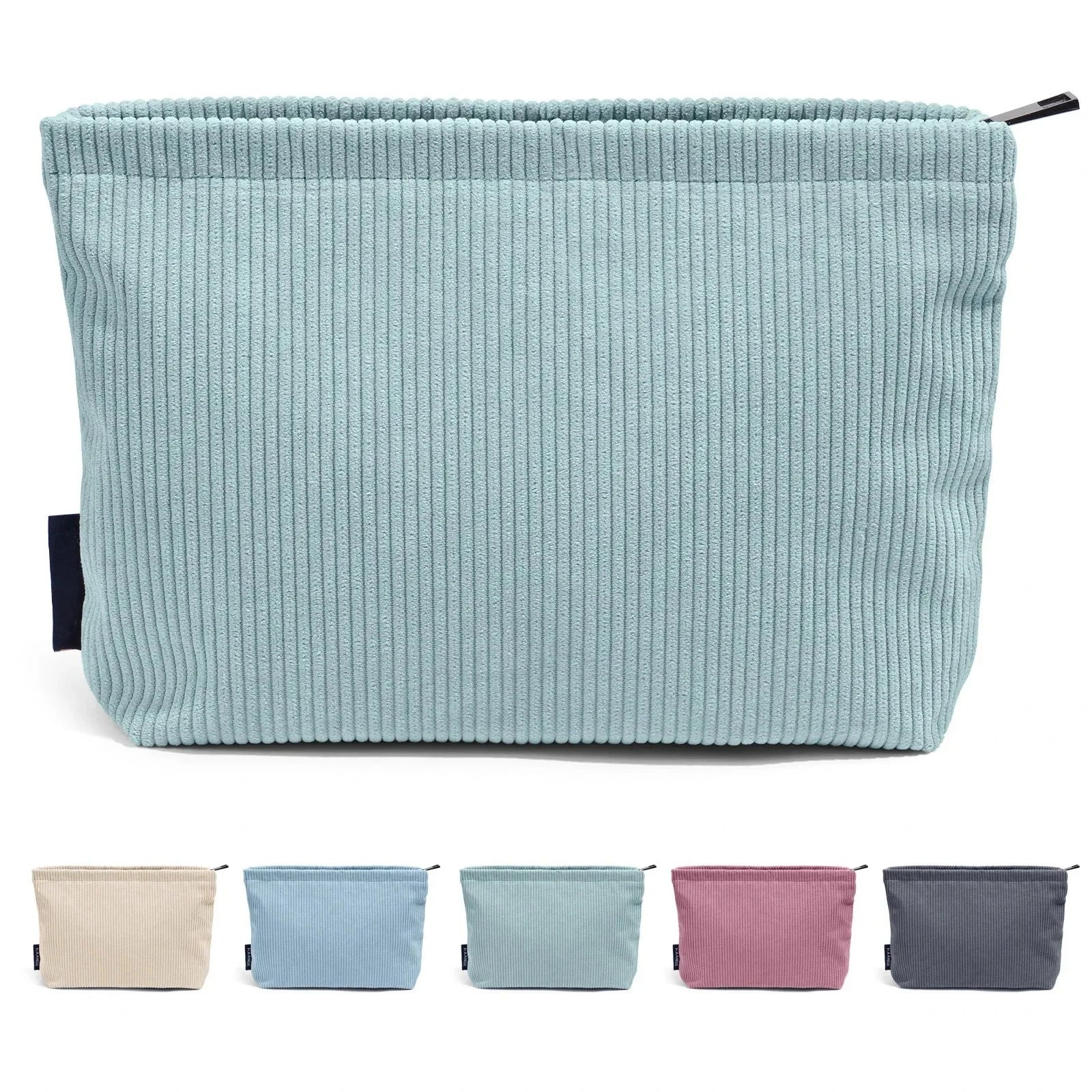 Corduroy Travel Cosmetic Bag Portable Makeup Storage Bag Purses Women Large Capacity Zipper Make Up Organizer Storage Clutch