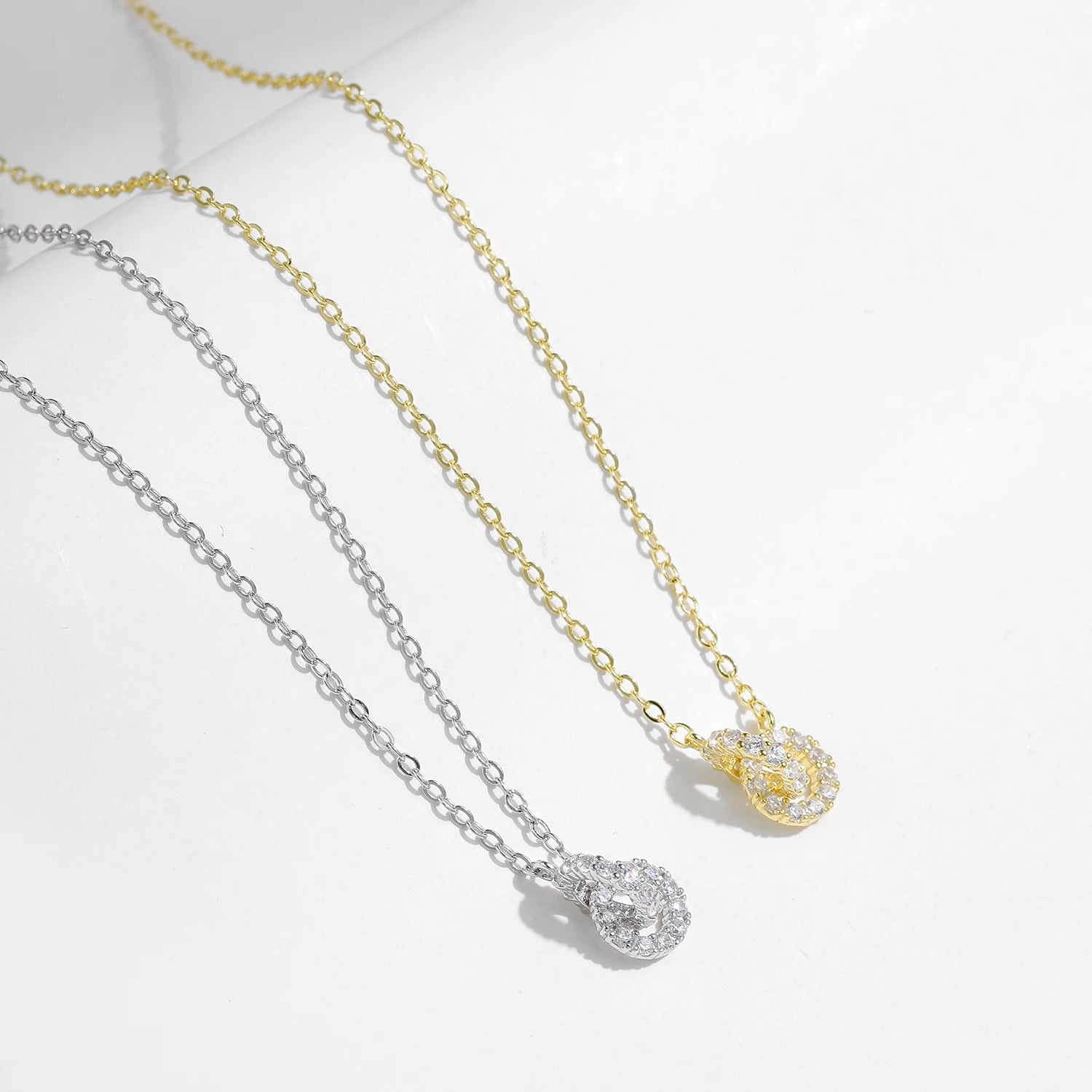 MODIAN 925 Sterling Silver Sparkling Circle Lock Fashion Pendant Necklaces Basic Daily Trendy Jewelry For Women Gifts
