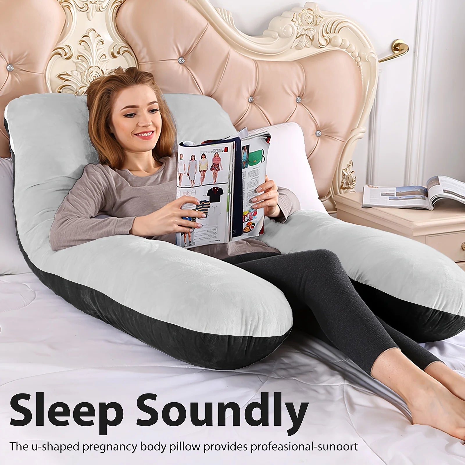 New U-Shaped Extra Large Pregnancy & Adult Luxury Full-Body Maternity Sleep Pillow, Ideal for Side Sleepers