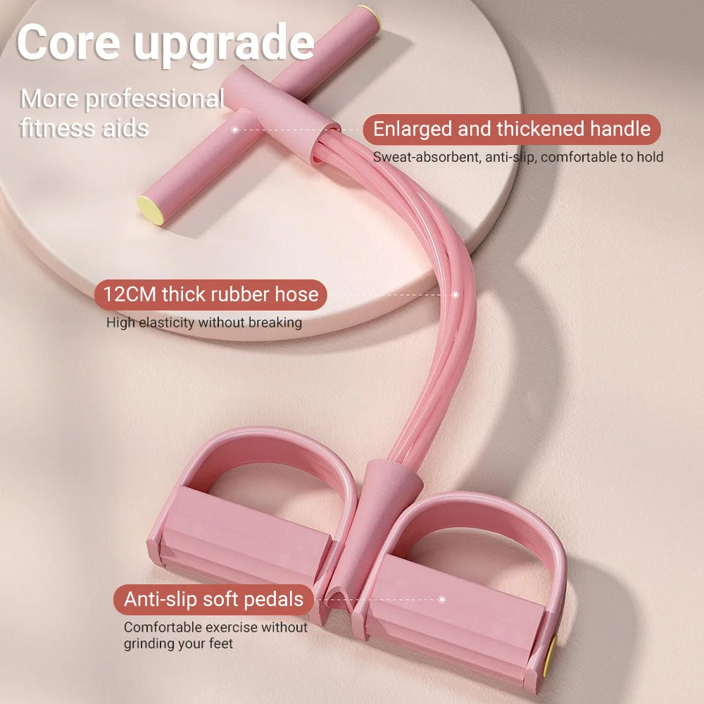6-Tube Resistance Band Multi Function Tension Rope Fitness Bands 6-Tube Elastic Yoga Pedal Puller For Sports Exercises At Gym For Women