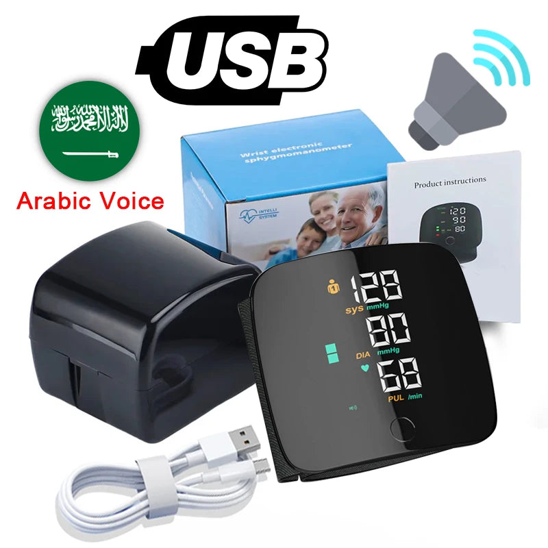 New Touch LED Rechargeable Blood Pressure Wrist Monitor