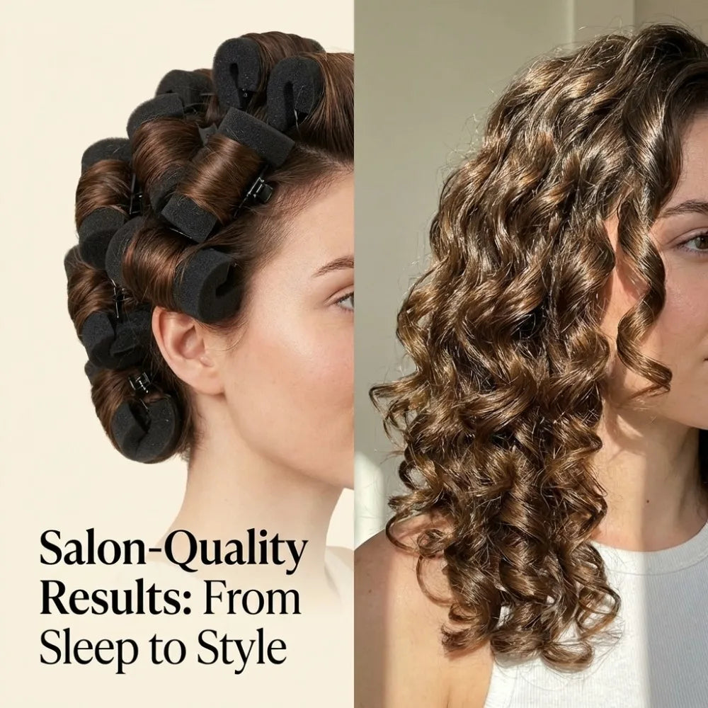 6Pcs Heatless Curling Set Sponge Rod Sleeping Soft Headband Lazy Hair Curlers Exquisite Packaging Gift Give Styling Accessories