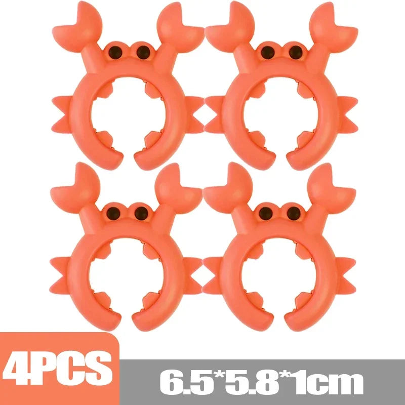 6/1PCS Small Crab Spatula Holder Anti Scalding Overflow Silicone Pot Clip Spoon Holder Clip Universal Shovel Rack Kitchen Gadget