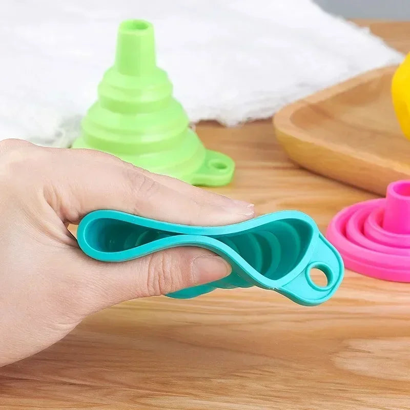 Foldable Silicone Funnel Collapsible Universal Funnels Beer Oil Liquid Hopper Kitchen Cooking Accessories Engine Tools Trechter