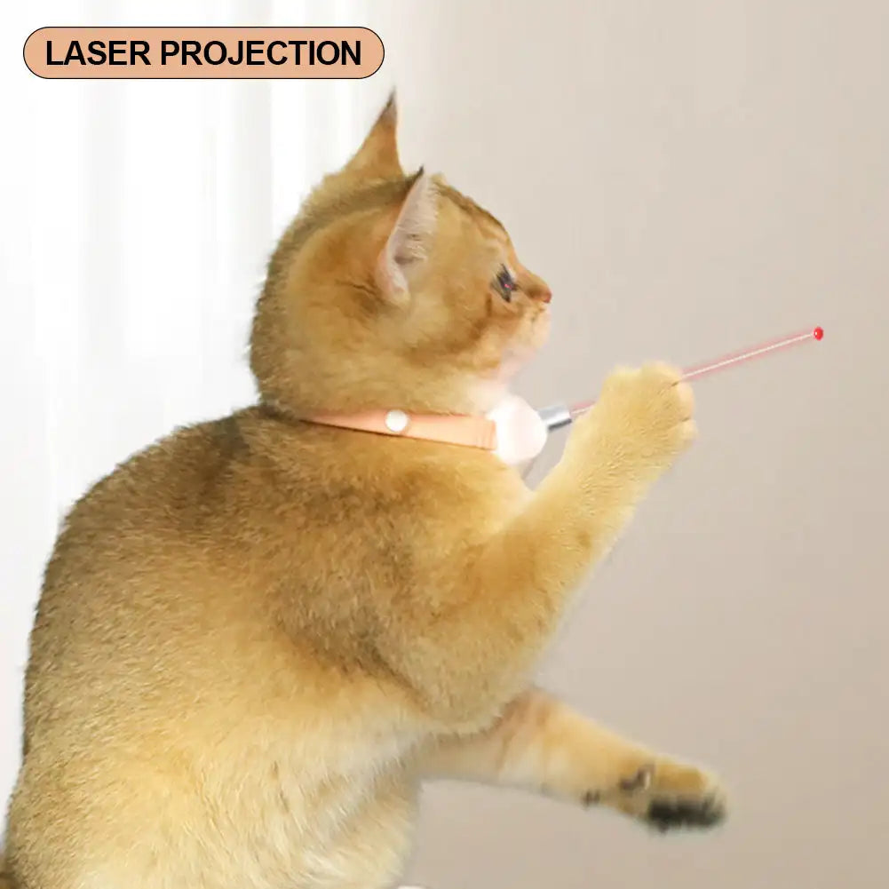 Smart Laser Cat-teasing Collar Laser Rechargeable Auto Infrared Interactive Pet Kitten Toys for Relieve Anxiety Pet Supplies
