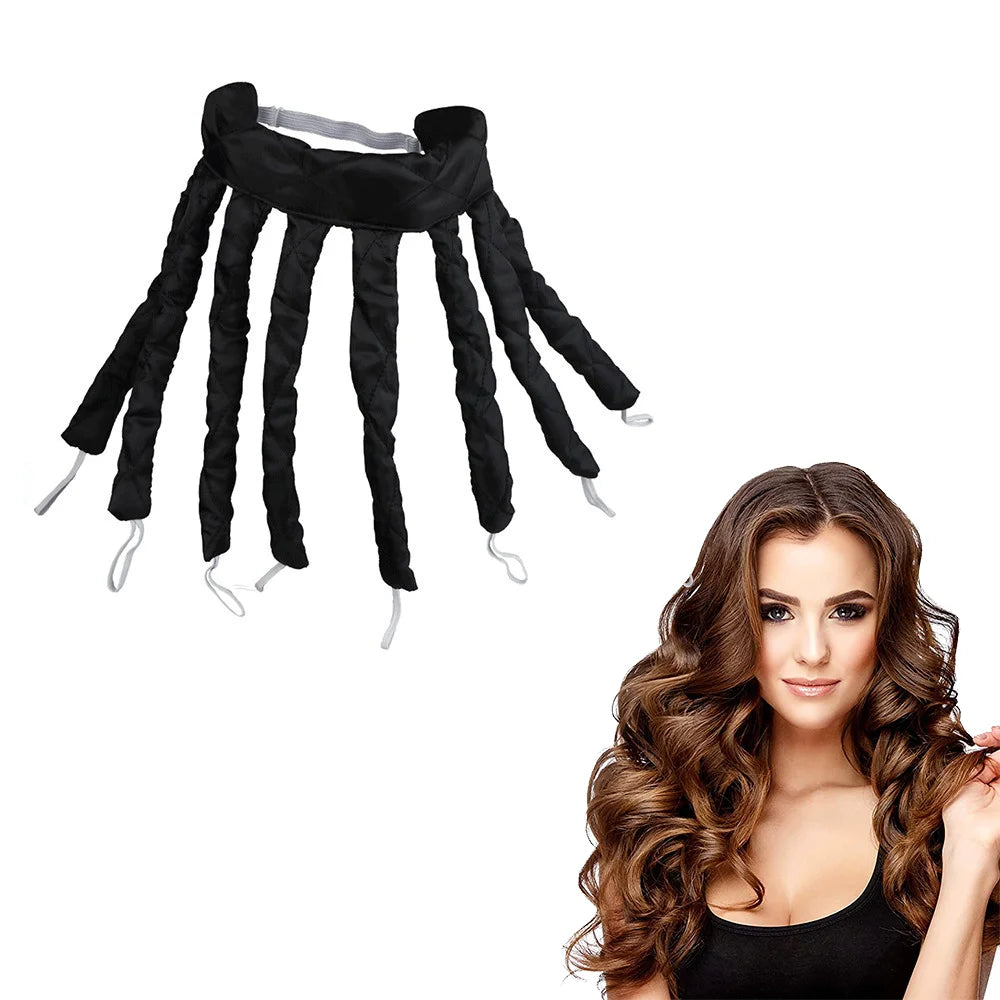Octopus Curler Headband Nightcap Suitable for Long Hair Satin Non Thermal Curling Iron Adjustable Strap Styling Tools