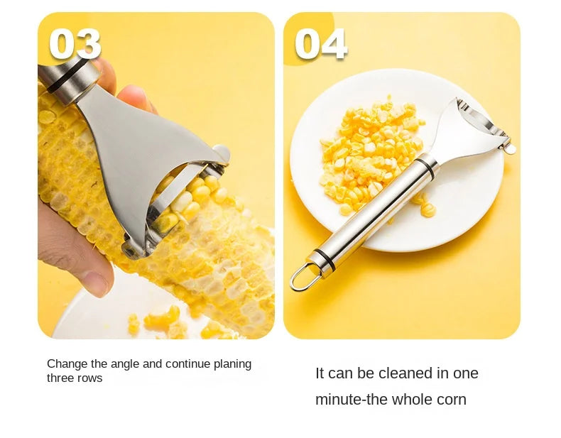 Stainless Steel Corn Peeler Scraper Serrated Corn Cob Stripper Tool Cob Shaver Planer Thresher Cutter Kitchen Vegetable Gadgets