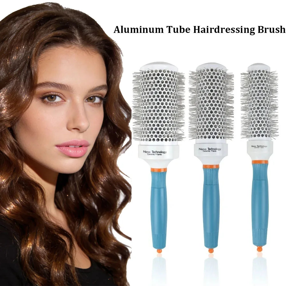 Professional Salon Hair Styling Brush Round Barrel Curly Hair Comb Hairdressing Comb Wet and Dry Dual Use Hairbrush Roller Tools