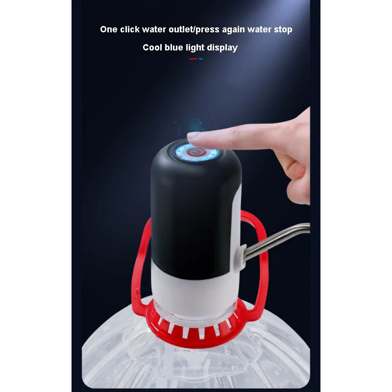 Black/White Automatic Water Bucket Pump USB Charging  Portable Electric Water bottle Pump One Button Switch Of Water Dispenser
