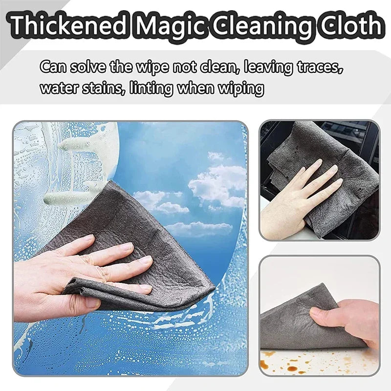 Thickened Magic Cleaning Cloths Reusable Microfiber Washing Rags Car Window Mirror Glass Wipe Clean Towels Kitchen Rag