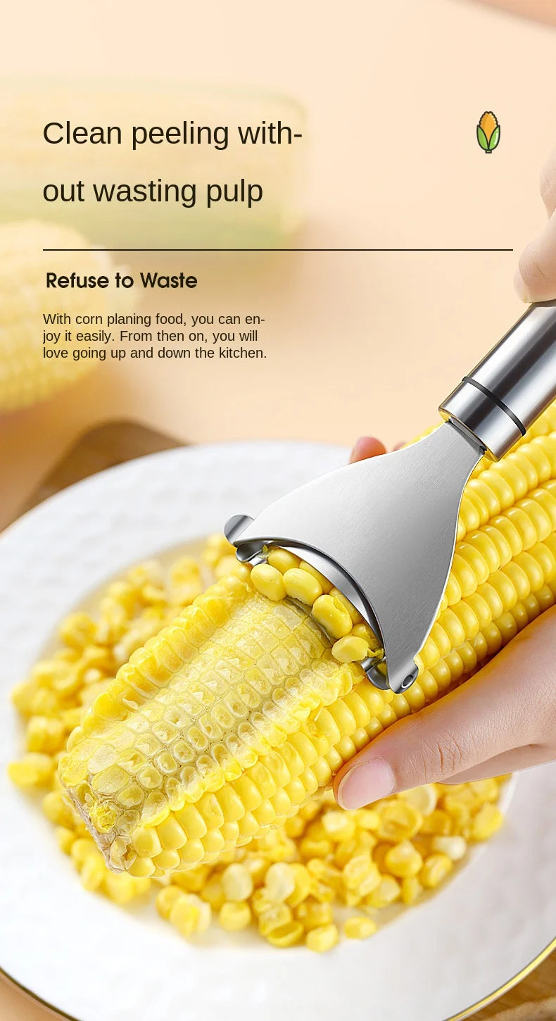 Stainless Steel Corn Peeler Scraper Serrated Corn Cob Stripper Tool Cob Shaver Planer Thresher Cutter Kitchen Vegetable Gadgets
