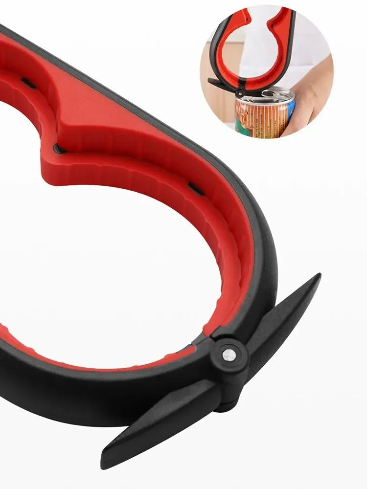 Multi Functional Can Opener Four In One Beverage Bottle Opener Cap Twister Four Position Can Opener Anti Slip Cap Twister