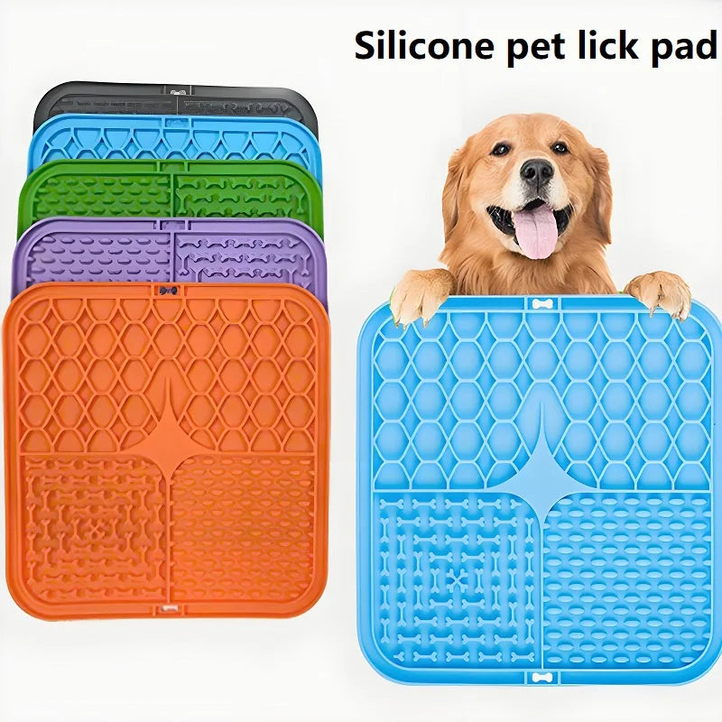 Pet Lick Silicone Mat Dogs Pet Slow Food Plate for Dog Bathing Distraction Silicone Dog Sucker Food Training Dog Feeder Supplies