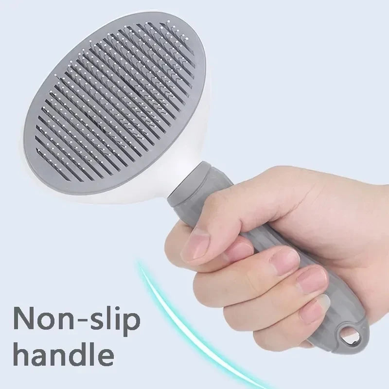 One-Click Pet Hair Removal Comb for Effortless Grooming of Dogs and Cats - Float Hair Removal Slicker Brush