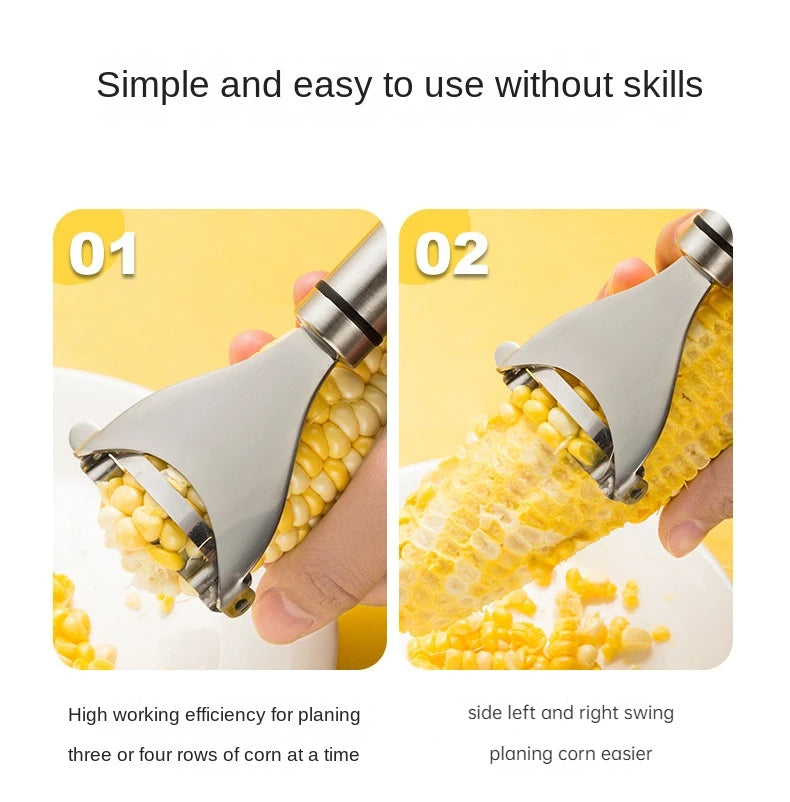 Stainless Steel Corn Peeler Scraper Serrated Corn Cob Stripper Tool Cob Shaver Planer Thresher Cutter Kitchen Vegetable Gadgets