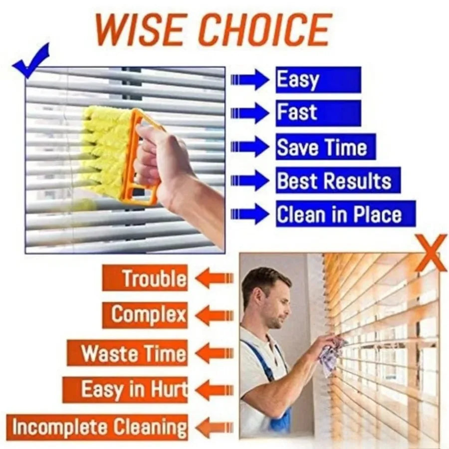 Microfibre Venetian Blind Blade Cleaner Window Conditioner Duster Clean Brush