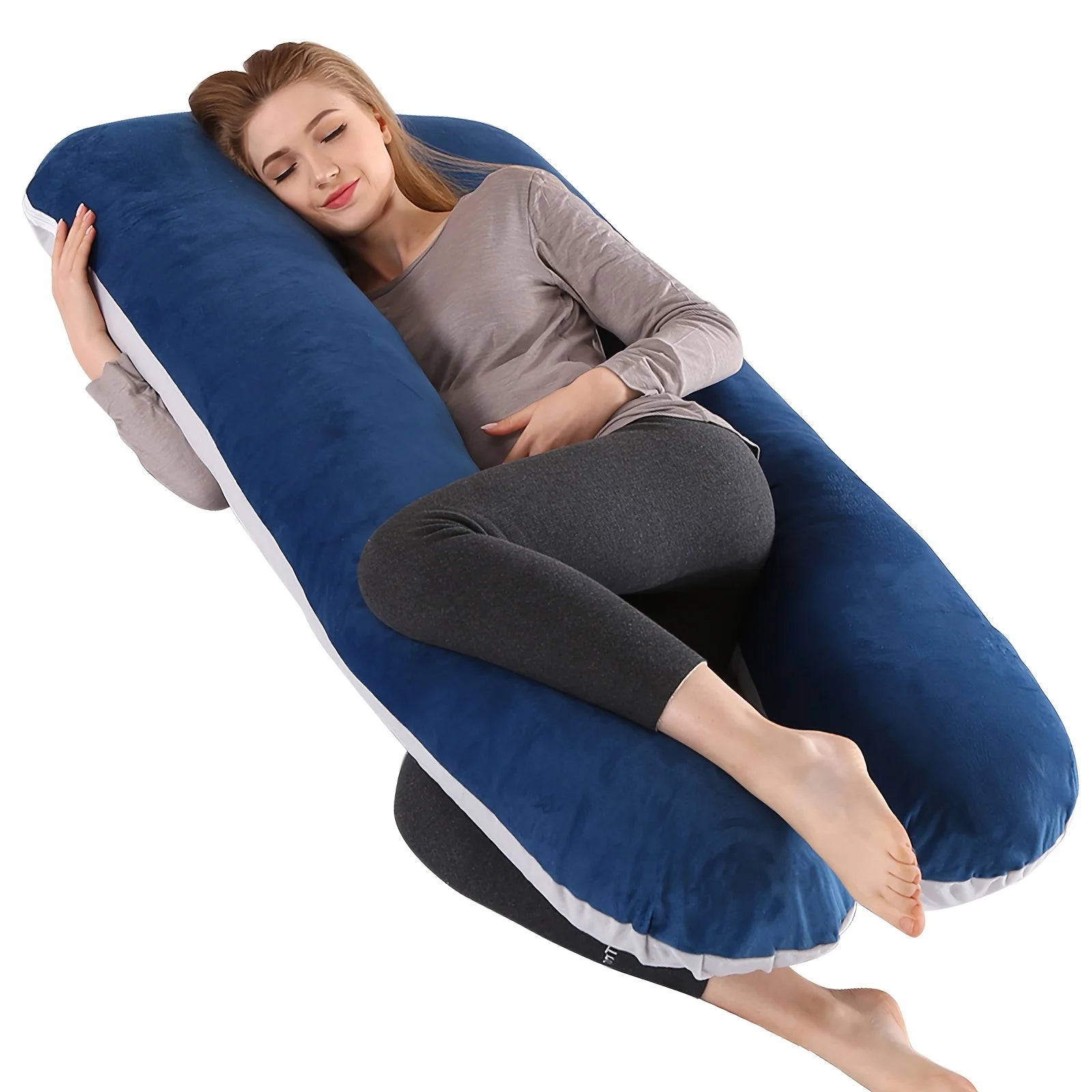 New U-Shaped Extra Large Pregnancy & Adult Luxury Full-Body Maternity Sleep Pillow, Ideal for Side Sleepers