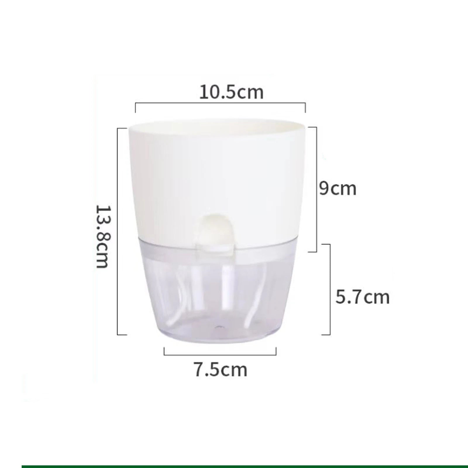 8.2/10.5/15.3/23.5cm Hydroponic Pot Self Watering Flower Pot Liquid Farming Soilless Cultivation Planter Cotton Rope Watering