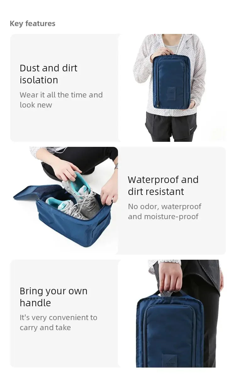 Portable Shoe Bags Travel Dust-Proof Holds Multifunction Waterproof Folding Storage High Capacity Student Shoe Pouch Organizer