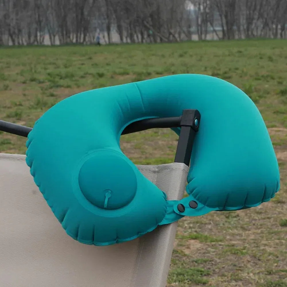 U-Shape Inflatable Neck Pillow Automatic Inflatable Super Light Cervical Pillow Head Rest Press to inflate Travel Pillows