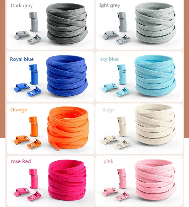 1 Pair Magnetic Locking Shoelaces Without Ties Sneakers Elastic Laces Children Adults Quick on/Off Shoelaces Shoe Accessories