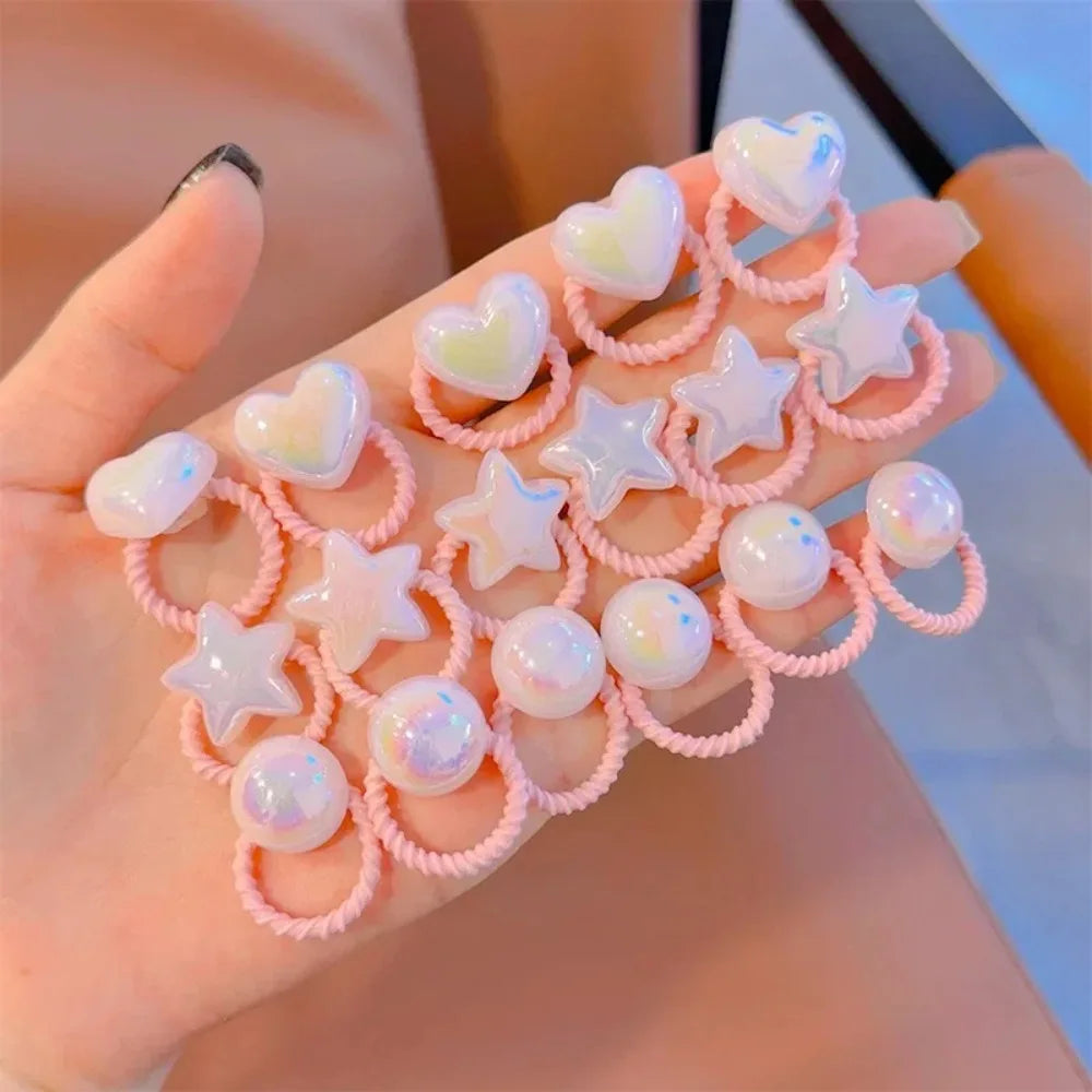 10PCS Cute Hair Ropes Set for Girls Elastic Rubber Bands Ponytail Headwear Hair Accessories Ropes Headwear Korean Styling Tools