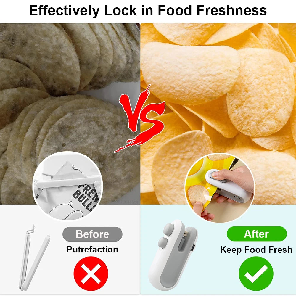 Electric Mini Heat Bag Sealing Machine Package Sealer Bags 2 in 1 Plastic Bag Sealing Machine Handheld Plastic Bag Heat Sealer