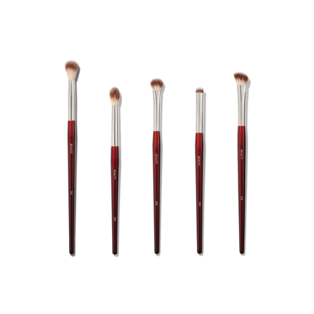 Essentials Eye Brush Set 5pcs Eyeshadow Makeup Brushes Kit with Box Red and Soft Synthetic Hair