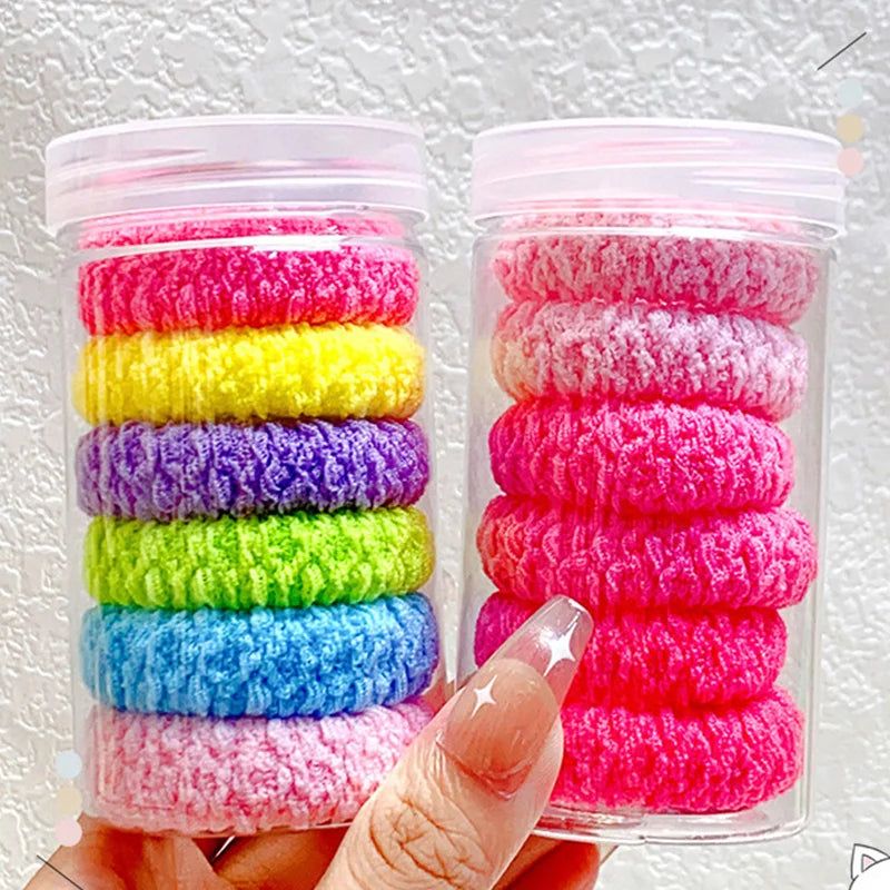 6pcs Box Packed Thick High Stretch Hair Bands For Women Girls Ponytail Holder Hair Tie Scrunchie Rubber Band Hair Accessories