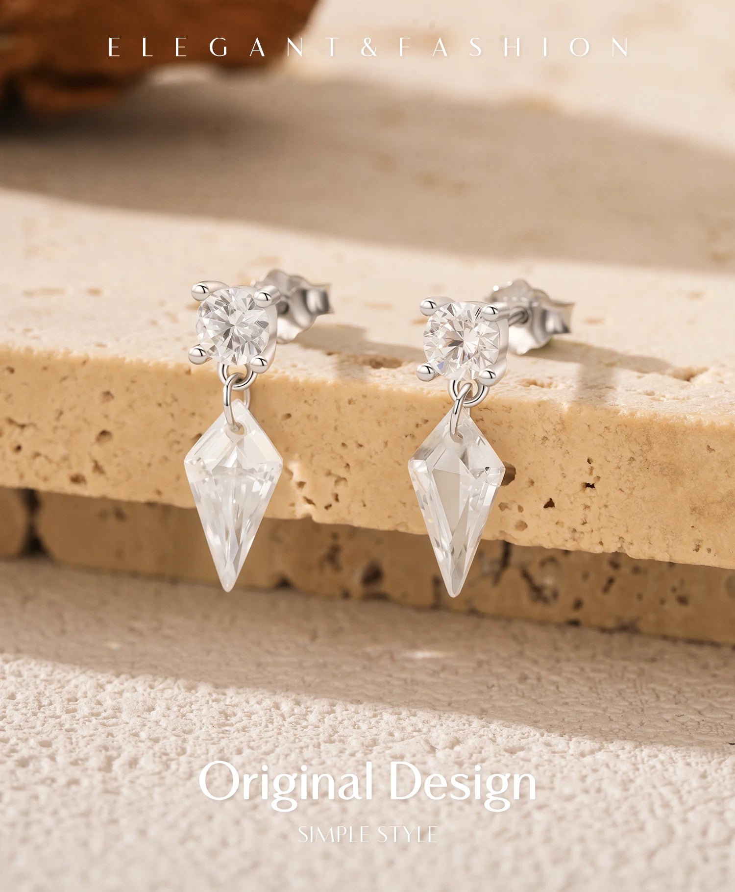 MODIAN 925 Sterling Silver Luxury Sparkling Kite Zirconia Swings Stud Earrings For Women Fine Jewelry Accessories