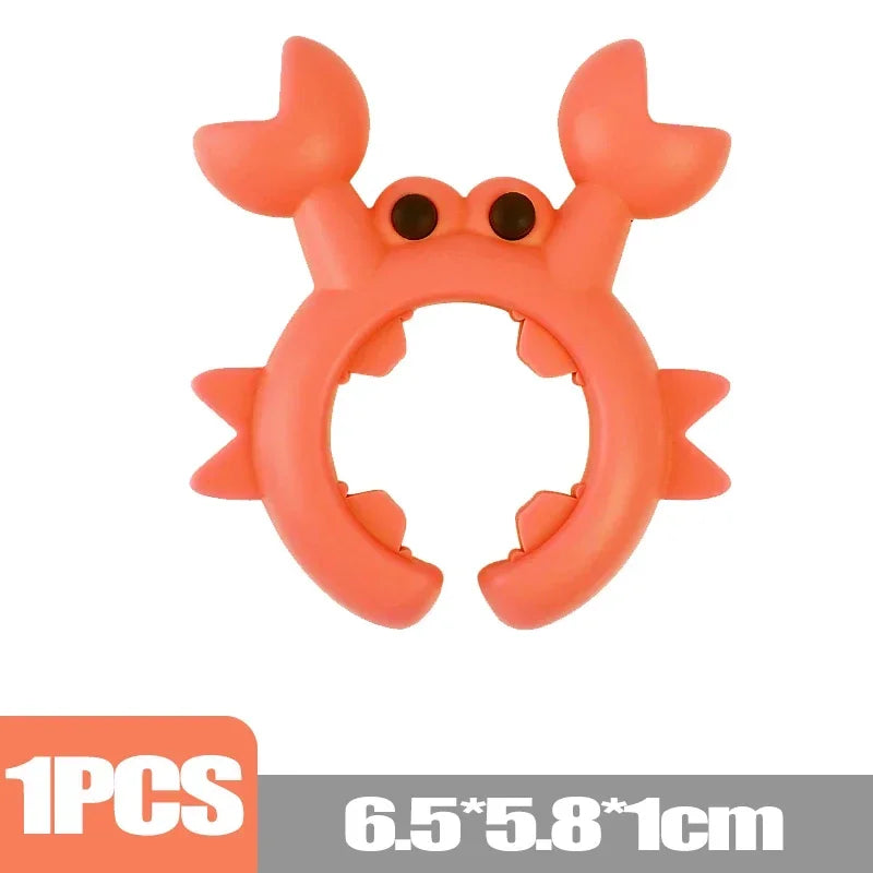 6/1PCS Small Crab Spatula Holder Anti Scalding Overflow Silicone Pot Clip Spoon Holder Clip Universal Shovel Rack Kitchen Gadget