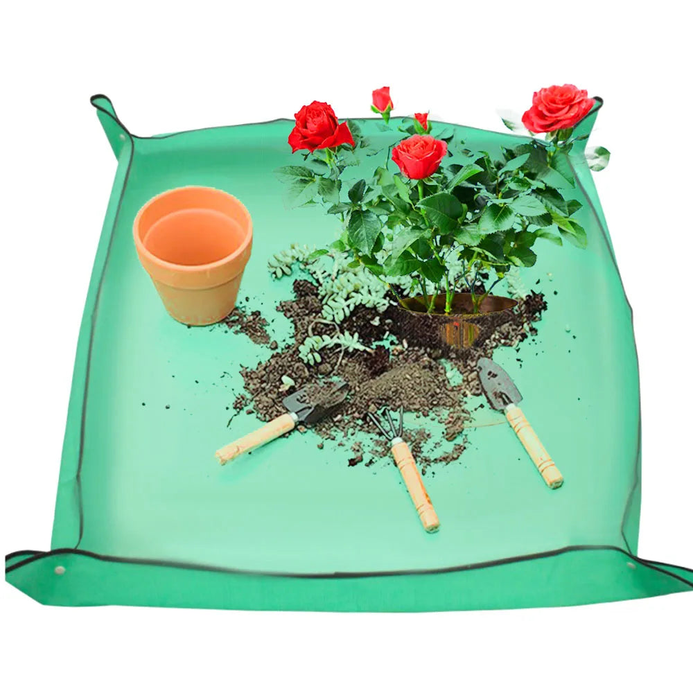 50/66/75/100cm Gardening Mat PE Transplanting Waterproof Square Plants Potting Tray Washable Thicken Foldable Garden Accessories