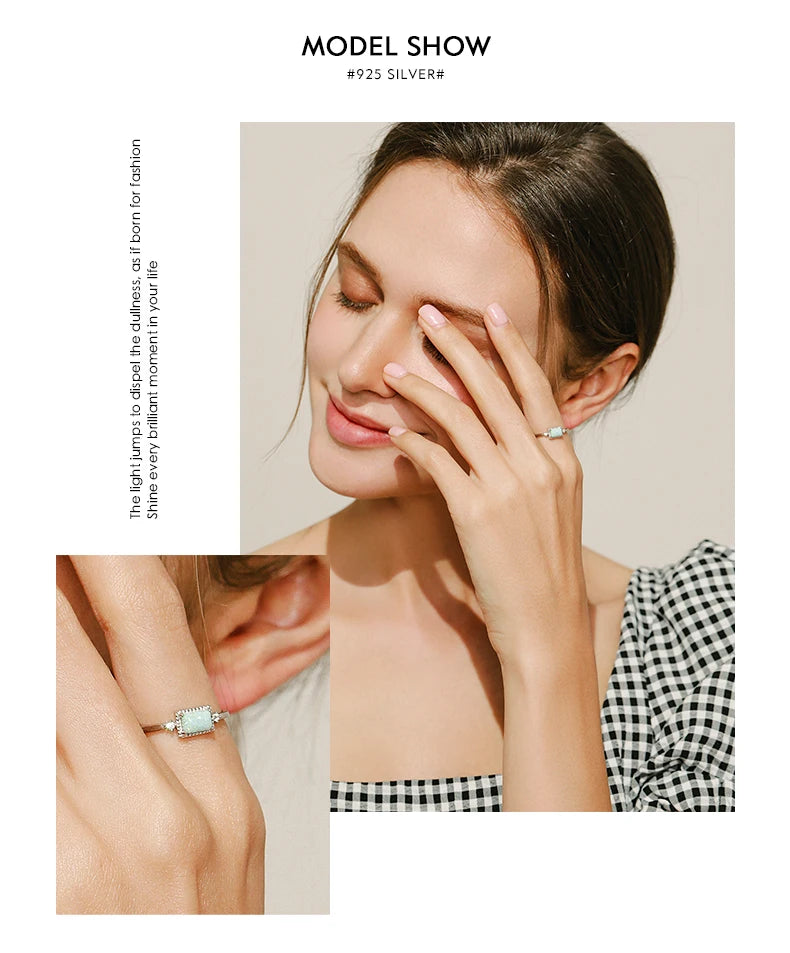MODIAN Real 925 Sterling Silver Fantastic Natural Opals Finger Rings For Women Wedding Anniversary Jewelry Fine Accessories Anel
