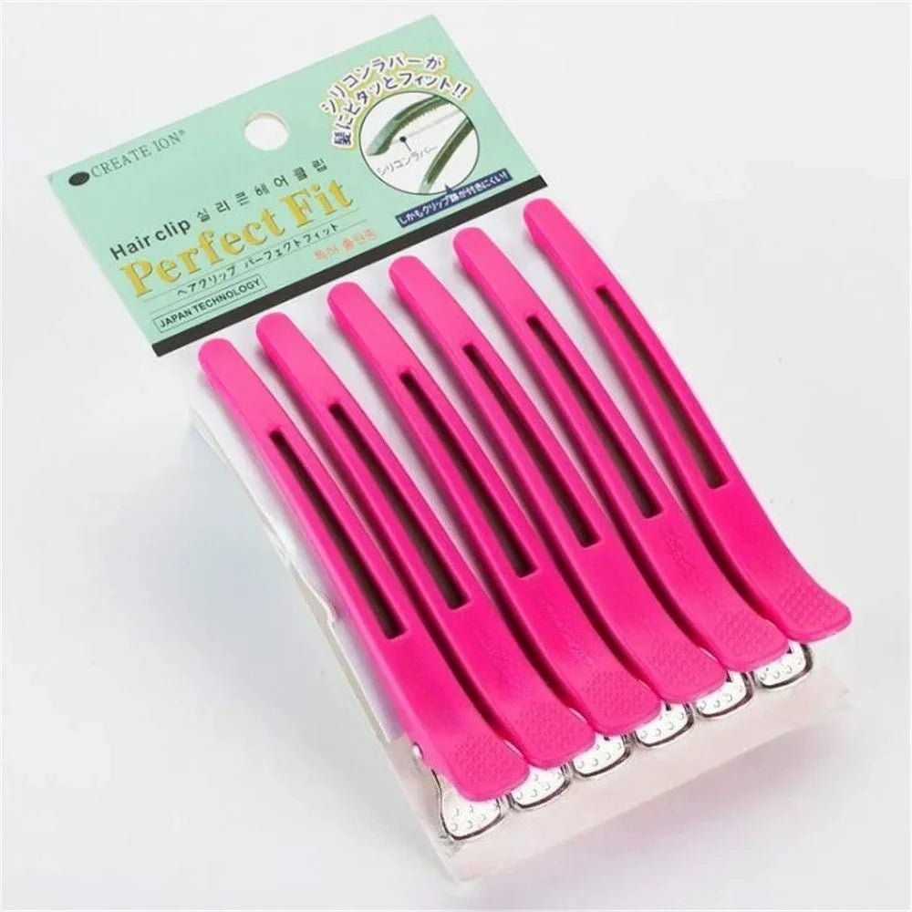 6pcs Professional Hair Clips Styling Sectioning Non Slip No-Trace Duck Billed Hair Clips Band Salon Home Hair Cutting Clips