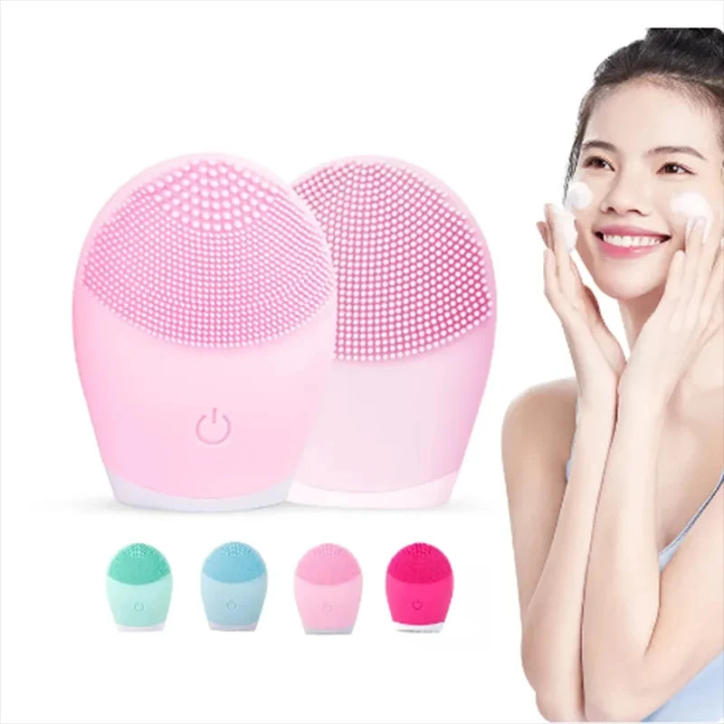 Electric Facial Cleansing Brush Face Skin Care Tools Waterproof Silicone Sonic Cleanser Facial