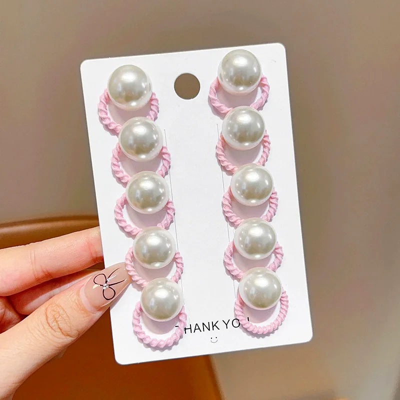 10PCS Cute Hair Ropes Set for Girls Elastic Rubber Bands Ponytail Headwear Hair Accessories Ropes Headwear Korean Styling Tools