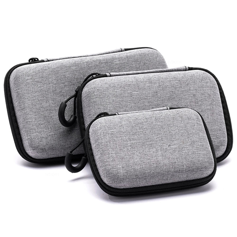 Portable Data Cable Organizer Bag Small EVA Oval Earphone Storage Bags Hard Shell Waterproof Cases Charger U Disk Zipper Pouch