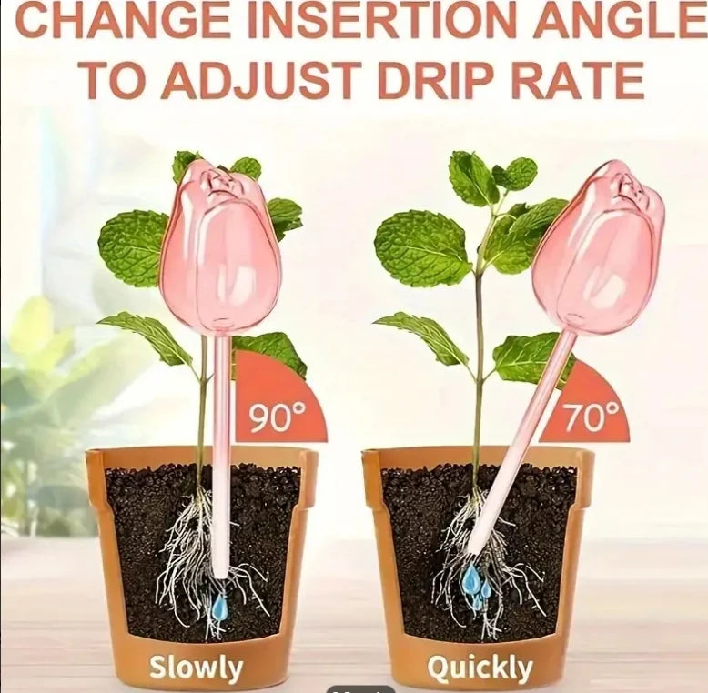 8/1x Tulip-Shaped Watering Globes Effortless Self-Watering Solution for Garden Indoor Outdoor Plants Irrigation of Potted Plants