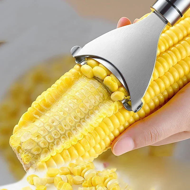 Stainless Steel Corn Peeler Scraper Serrated Corn Cob Stripper Tool Cob Shaver Planer Thresher Cutter Kitchen Vegetable Gadgets
