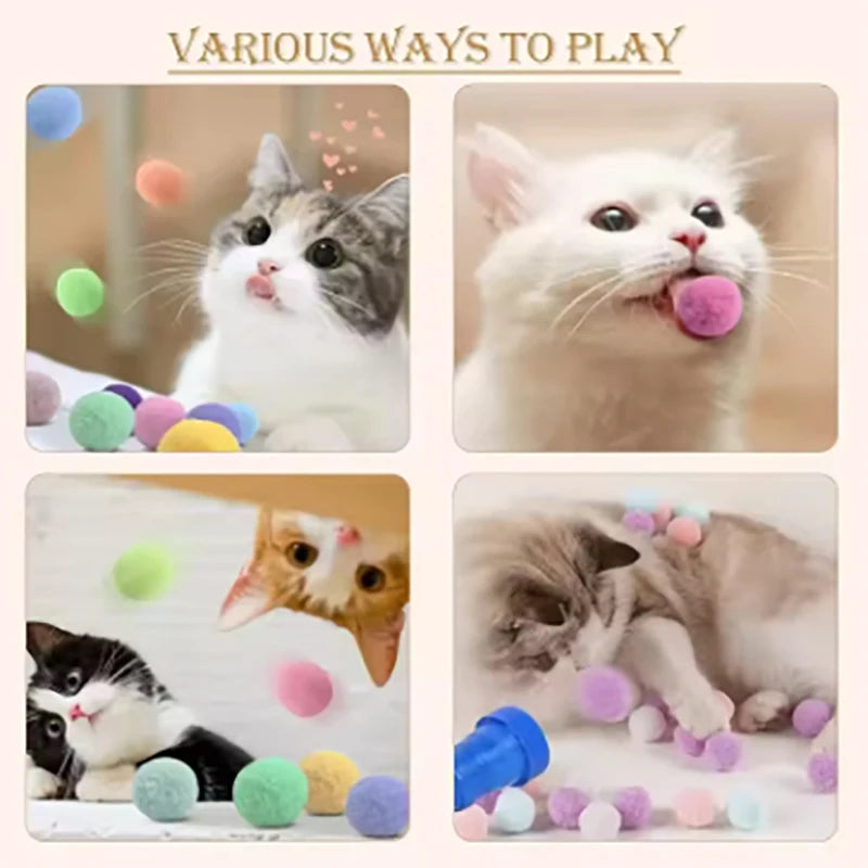 Cat toy interactive shooting training toy creative mini shooting gun game plush ball toy suitable for cats to play at home